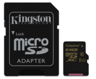 Kingston 64GB microSDXC Class10 zapis 45MB/s odczyt 90MB/s - 201448 - zdjęcie 1